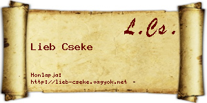 Lieb Cseke névjegykártya